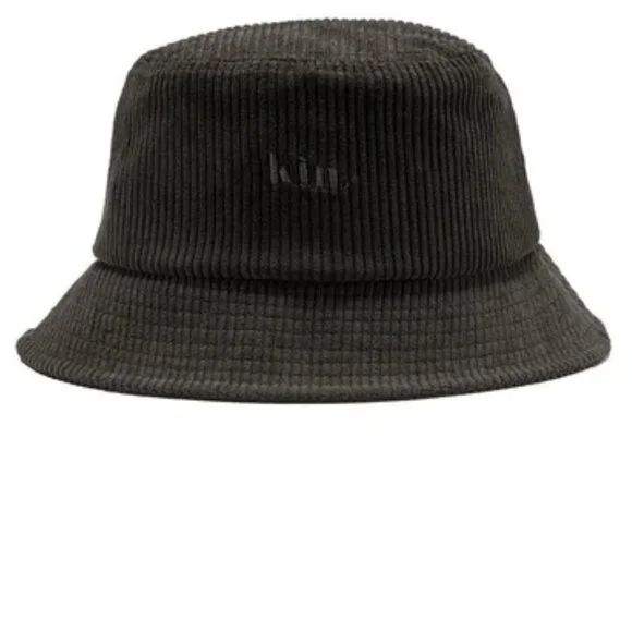 KINApparel Black Corduroy Satin Lined Bucket Hat - Picture 6 of 8